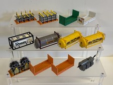 HO 1:87 20ft Intermodal Shipping Container Loads - Chemicals, Steel, Cables x12