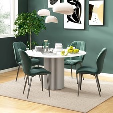 Dining Chairs Set of 4, Modern Style with Backs and Steel Legs