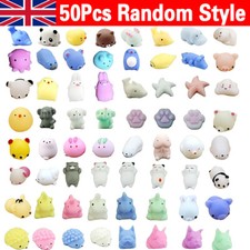 50X Cute Mini Animal Squishies Kawaii Mochi Squeeze Toys Stretch Stress Squishy