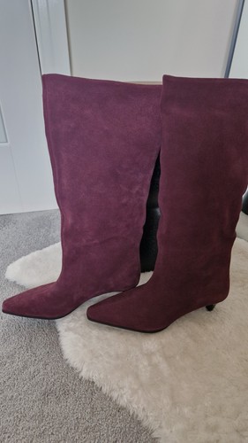 Zara burgundy 100 suede - zara,