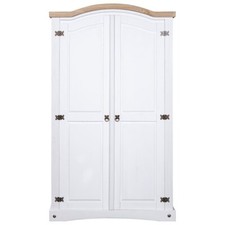 Corona Wardrobe 2 Door Arch Top white Wax Mexican Solid Pine by itzcominghome