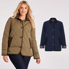 SIZE 10 12 24 BONMARCHE WOMENS CORD COLLARED JACKET WITH PRINTED LINING