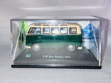 CARARAMA ‘62 VW SAMBA BUS Dark Green Cream 1/72 In Show Case V-Nice See Photos