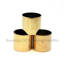 THREE PLAIN BRASS COLLARS FOR
