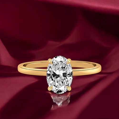 Yellow gold diamond ring - diamond, women
