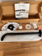 Elisa Round Wall Mounted 400mm Easy Fit Shower Head Arm - Matt Black