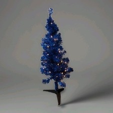 Hawthorne Village Christmas Tree Blue Pre Lit Bradford Exchange Certificate  T17