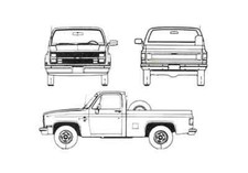 A4 Photo Blueprint Chevrolet S 10 Custom Pick up 1989