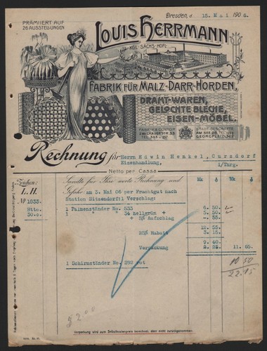 Dresden invoice 1906 factory - invoice,