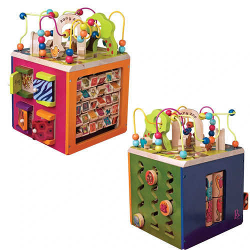 Wooden activity cube zany - activity,