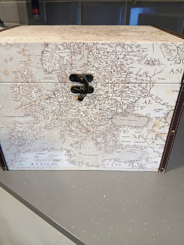 Map print travel metal storage - metal,
