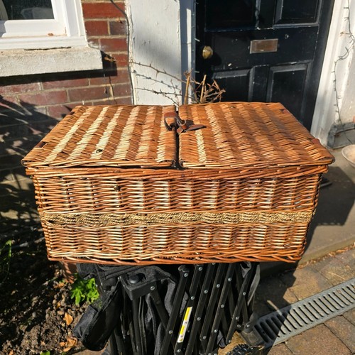 Vintage wicker picnic storage