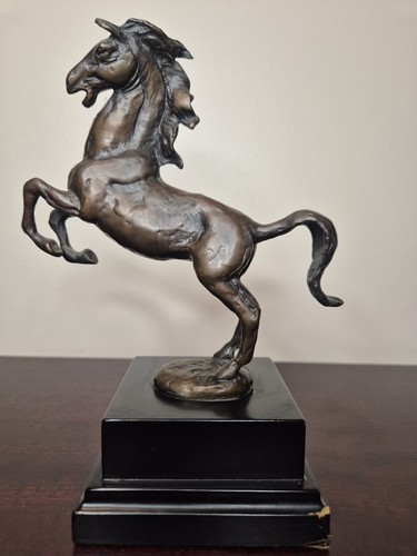 Signed kim bronze rearing - signed, b