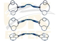 6 Ring Universal Ported Mouth Blue Alloy Gag Bits, Horse Riding Sweet Iron Bits
