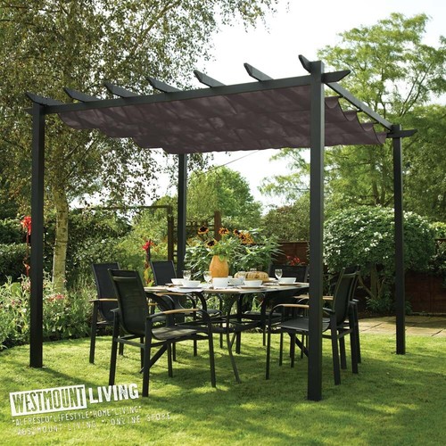 Retractable garden pergola - retractable,