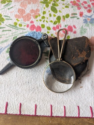 Magnifying glass and red lens - magnifying,
