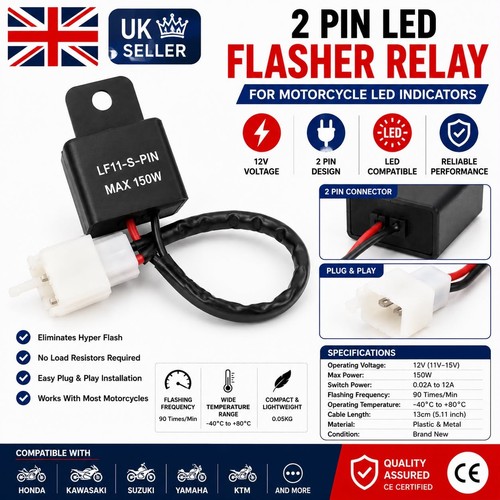 12v pin led flasher - 12v, relay