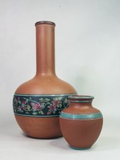 Pair Of Antique Neoclassical Victorian Pratt Ware Vases Water Monkey Grand Tour