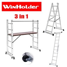 3 IN 1 Working Ladder Scaffolding Tower Aluminium Work Platform DIY Tool