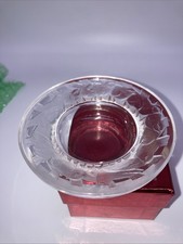 Vintage Lalique Crystal Irene Bird Border Small Bowl France Plate Pretty Dish