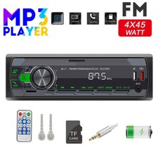 UK Single 1 DIN Car Radio Bluetooth Stereo Audio MP3 Player USB/AUX-IN Non CD