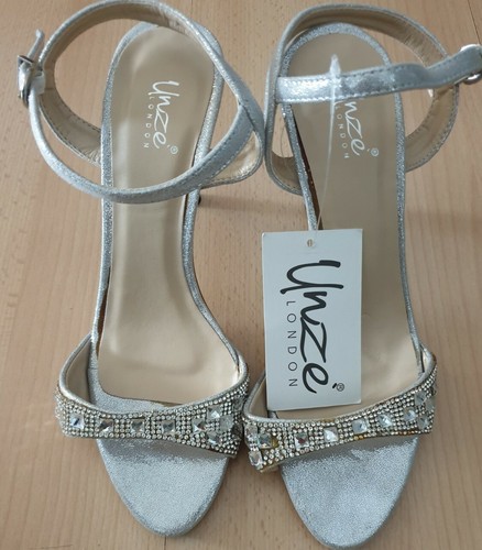 Unze silver diamante sandals - unze,