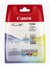 Original Canon CLI521 Multi Pack Cyan,Magenta,Yellow Ink Cartridges, CLI-521C/M/
