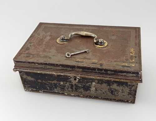 Antique cash deeds box - antique,