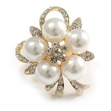 Clear crystal simulated pearl - clear,