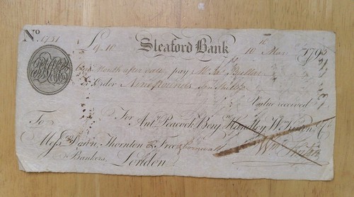 1795 sleaford bank bill - bill, of