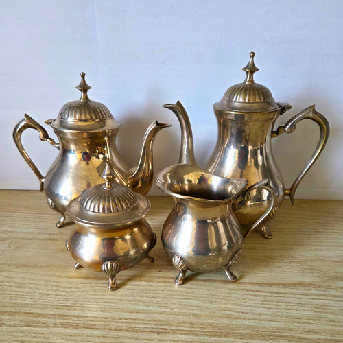 Silver plate tea coffee set - silver,