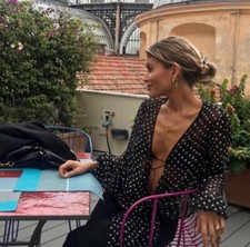 Rat & Boa Lu Polkadot Balloon Sleeve Blouse Size L