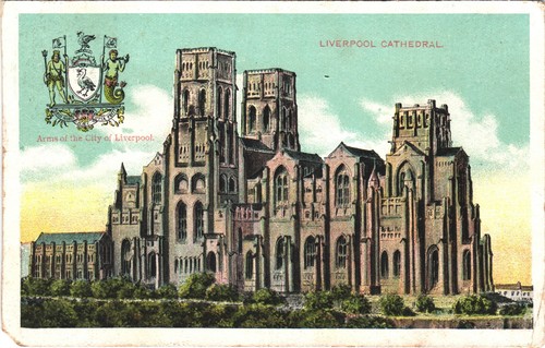 Liverpool cathedral postcard - cathedral,
