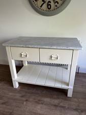 John Lewis Artisan Kitchen Worktop Butchers Block Table Marble Top with drawers