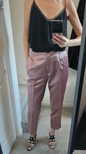 Metallic pink/lilac tailored/tapered trousers from Zara XS
