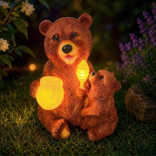 Solar bear garden - bear, ornament