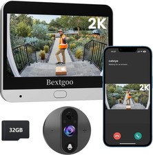 3MP Peephole Video DoorBell, 1080P Smart Life Tuya Wifi Camera 8000Mah Battery