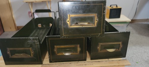 Vintage metal drawers 5in - 4,