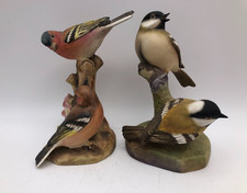 Royal Worcester Bird Ornaments Chaffinches and Coal Tits