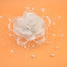 Mesh Wedding Feather Hair Hat Fascinator Royal Ascot Formal Flower Headband Clip