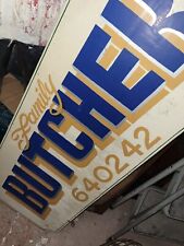 Vintage Painted farm grocers shop trade shop sign butcher meat