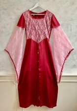 Vintage Medieval MALEFOSSE Kimono Fairytale Pixie 1960s 70s Maxi Gothic Dress S