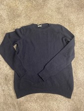 Navy Stile Benetton sweater made of extra-fine merino Italian Yarn Will Fit 8/10