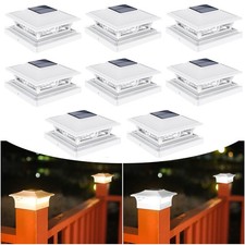2-8X Solar Post Cap Lights Outdoor Garden Landscape Fence Deck Lamp 2 Modes