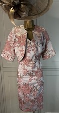 Kaleidoscope UK 12 Pink Dress & Bolero Wedding Mother Guest Races Party Outfit