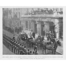 SOUTHAMPTON Lord Roberts Arriving at the Hartley Institute - Antique Print 1901