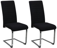 2 Black Velvet Dining Chairs