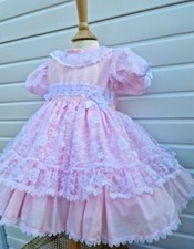 DREAM 0-7 years BABY GIRLS Romany frilly  netted layers  dress pink blue lemon 