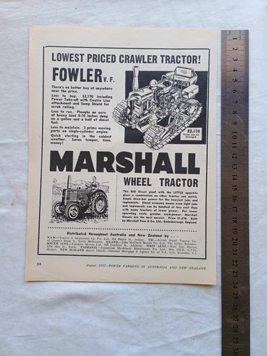 Marshall tractor advertisement - marshall,