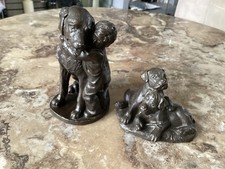 2 X Dog Figurines Ornaments